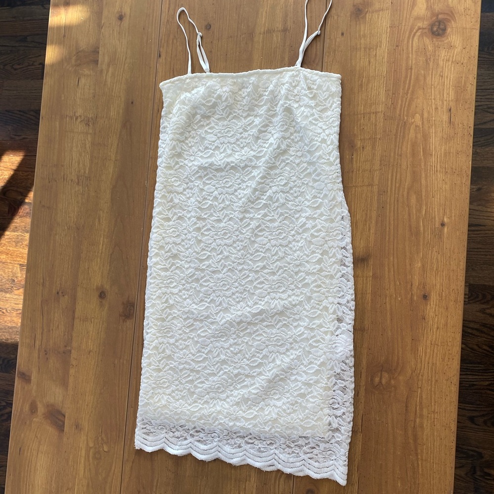 Shein Lace Silhouette Cute White Dress